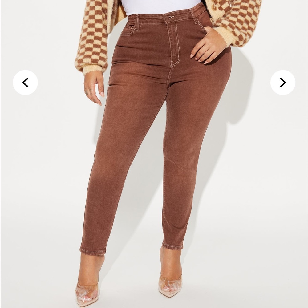 Give It A Shot Stretch Skinny Jeans - Brown